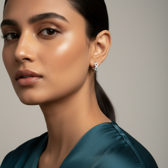 925 Sterling Silver Infinity Zircon Hoop Earrings