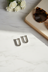 925 Sterling Silver Diamond-Style Hoop Earrings