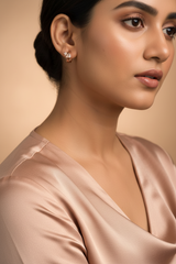 925 Sterling Rosegold C Shaped Star Hoops