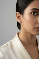 925 Sterling Silver Rosegold Butterfly Studs
