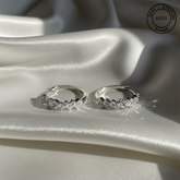 925 Sterling Silver Blush Sparkle Hoops