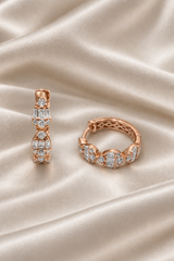 Rose Celeste 925 Sterling Silver Hoop Earrings