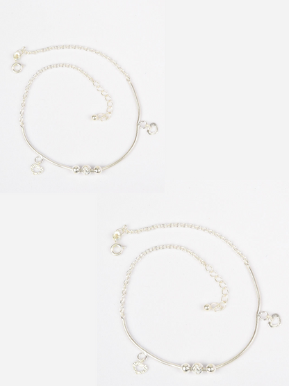 925 Sterling Silver Love's embrace Anklets(pair)