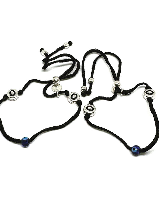 925 Sterling Silver Charm Evil Eye Thread Anklet