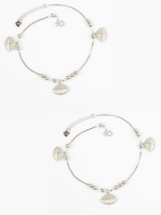 925 Sterling Silver Shell Anklets(pair)