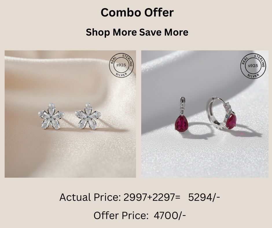 925 Sterling Silver Studs & Earrings Combo
