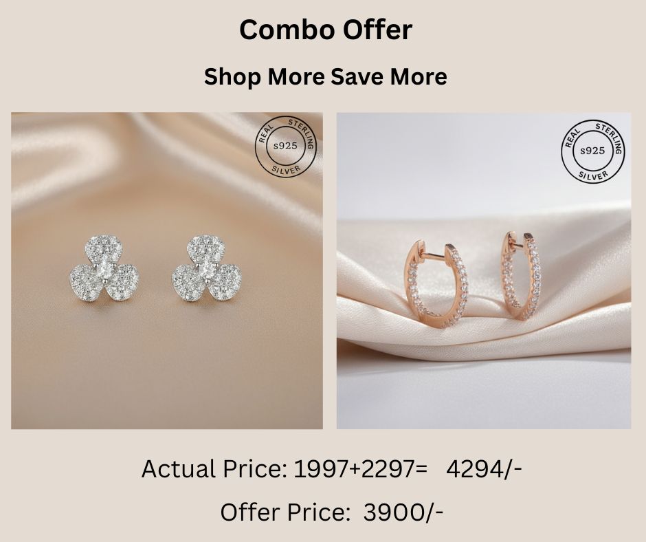 925 Sterling Silver Studs & Earrings Combo