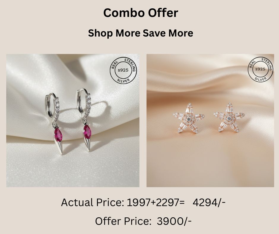 925 Sterling Silver Studs & Earrings Combo