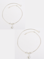 925 Sterling Starlit Silver Anklets(pair)