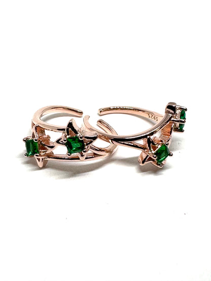 925 Silver Greenscape Toe Rings