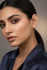 Aurora Clover Huggie Hoop Earrings in Rose Gold 925 Sterling Silver