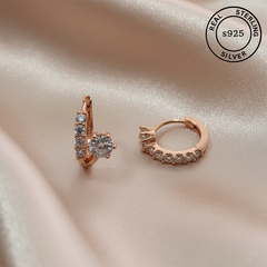 925 Sterling Rosegold Celeste Huggie Hoops