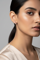 925 Sterling Rosegold Celeste Huggie Hoops