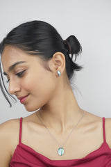 Silver Beach Love Pendant Set