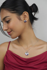 Silver Aqua Flair Pendant Set
