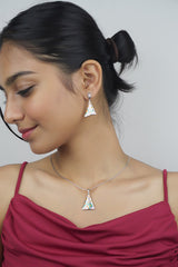 Silver Vibrant colorful Pendant Set