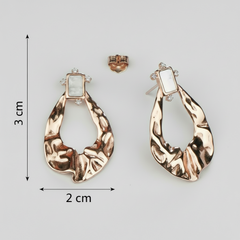 Rosegold Lava Drop Dangles with measurements
