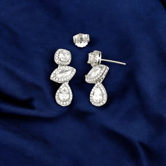 Silver CZ Zircon Danglers