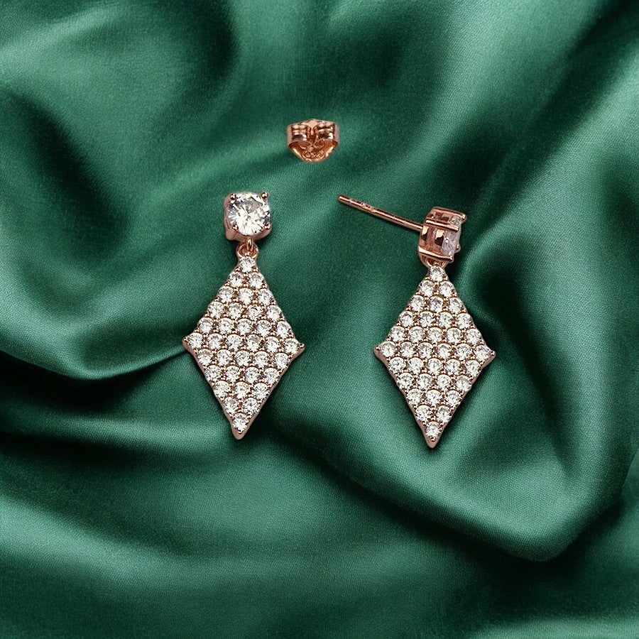 Rose Gold Rhombus Dangles