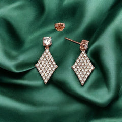 Rose Gold Rhombus Dangles