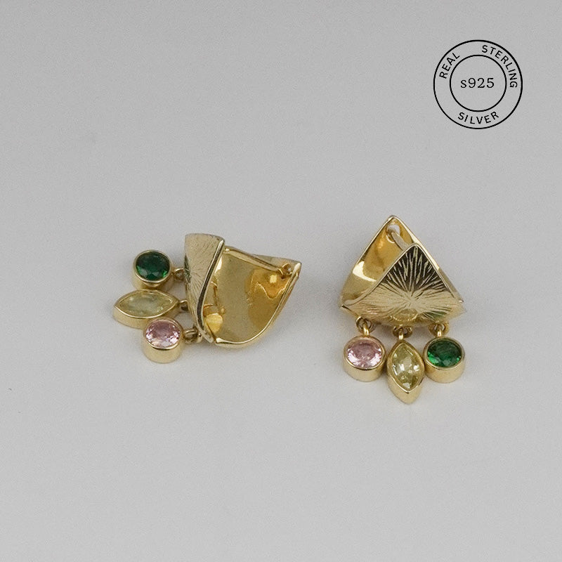 Gold Shimmering muticolour charm dangles
