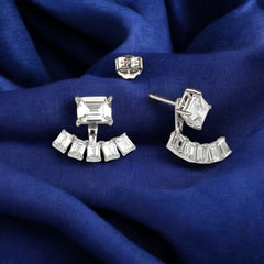 Silver Radiant Duo Zircon Studs