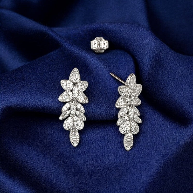 Silver CZ Zircon Fusion Danglers