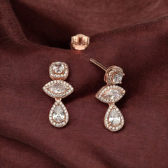Rosegold Zircon Drop Danglers