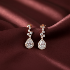 Rosegold CZ Zircon Drop Danglers