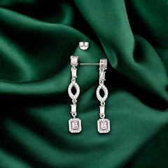Silver Mauve Elegance Danglers