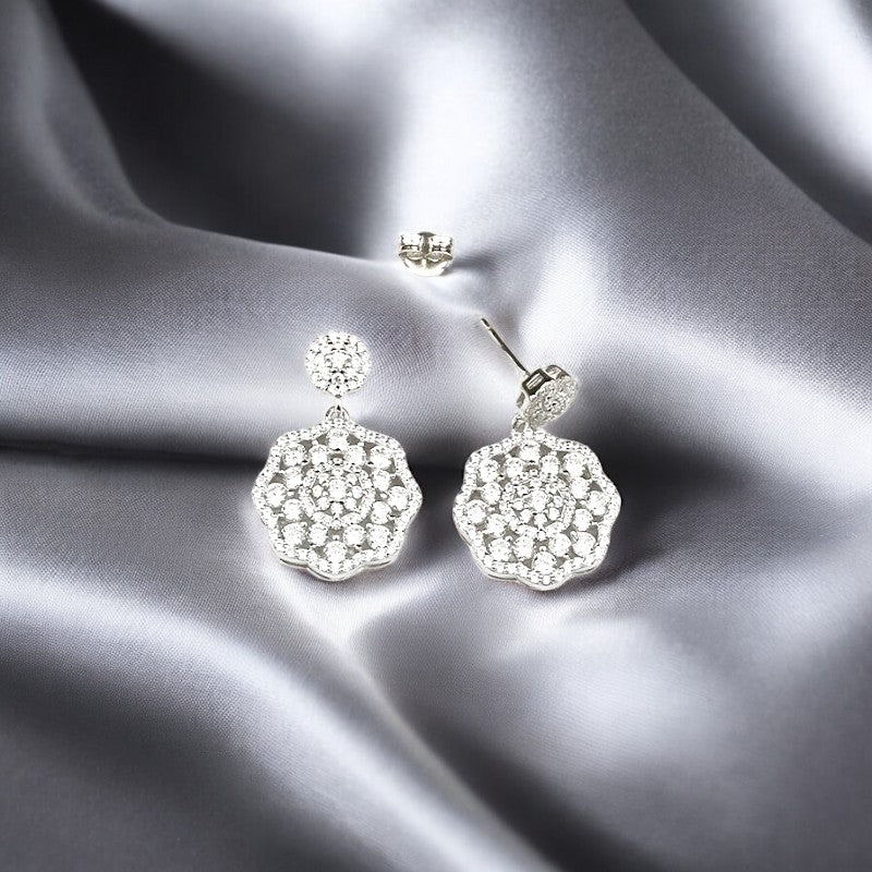 Silver Zircon Elegance Danglers