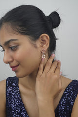 Rose Gold Heart Charm Earrings