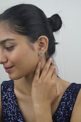 925 Sterling Silver Emerald Green Zircon Studs
