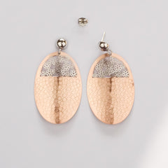 Rose Gold 925 Sterling Silver Oval Dangles