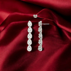 Silver Zircon Drop Dangles