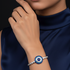 Silver Evil Eye Zircon bracelet
