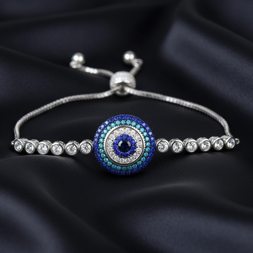 Silver Evil Eye Zircon bracelet