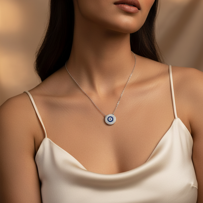 Silver Evil Eye Necklace