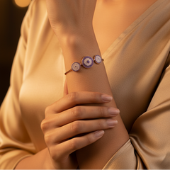 Rosegold 3 Evil Eye bracelet