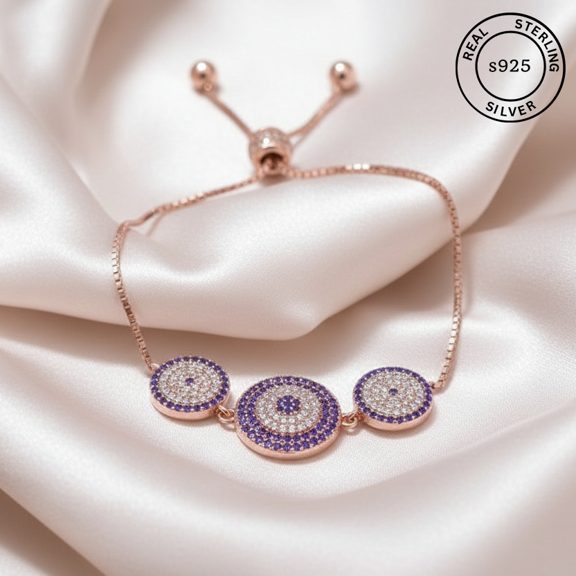Rosegold 3 Evil Eye bracelet