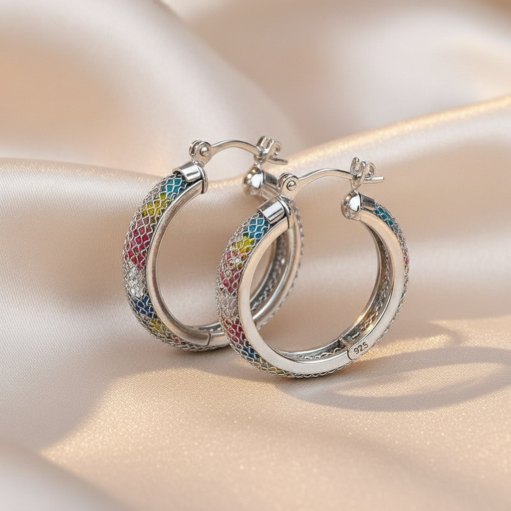 925 Sterling Silver Radiant hoops