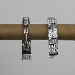 Silver CZ Zircon Bali hoops
