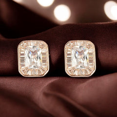 925 Sterling Rosegold Radiant Sparkle Studs