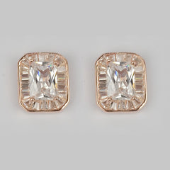 925 Sterling Rosegold Radiant Sparkle Studs