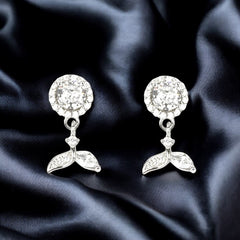 925 Sterling Silver Floral Bloom Drop Earrings