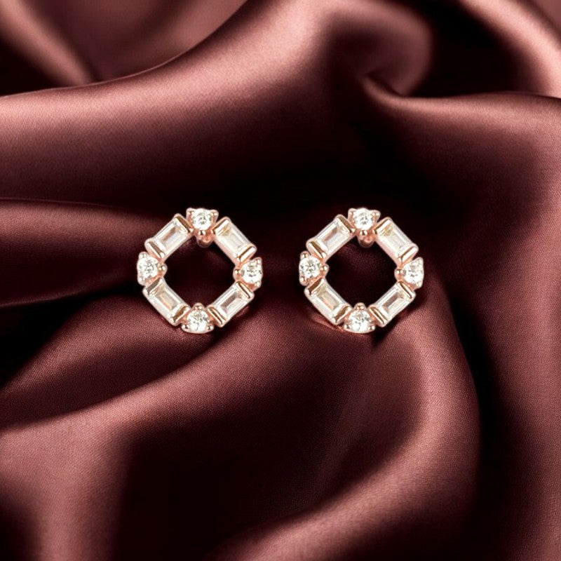 925 Sterling Rosegold Zircon Studs