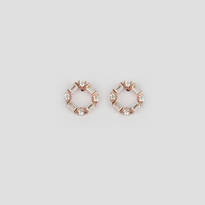 925 Sterling Rosegold Zircon Studs
