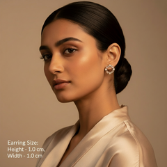 Woman wearing 925 Sterling Rosegold Zircon Studs

