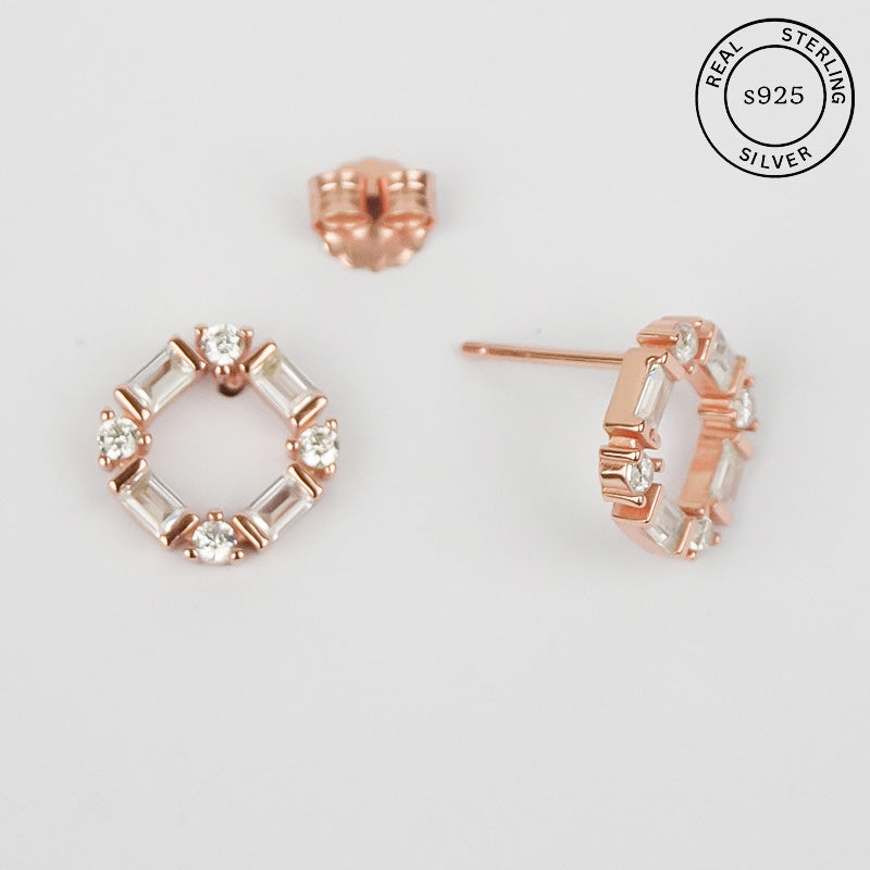925 Sterling Rosegold Zircon Studs