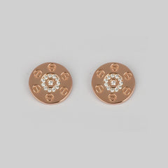 925 Sterling Rosegold Round Studs